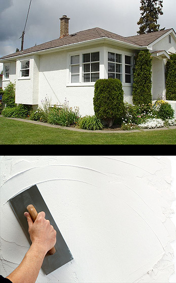 Roughcast exterior work on a home